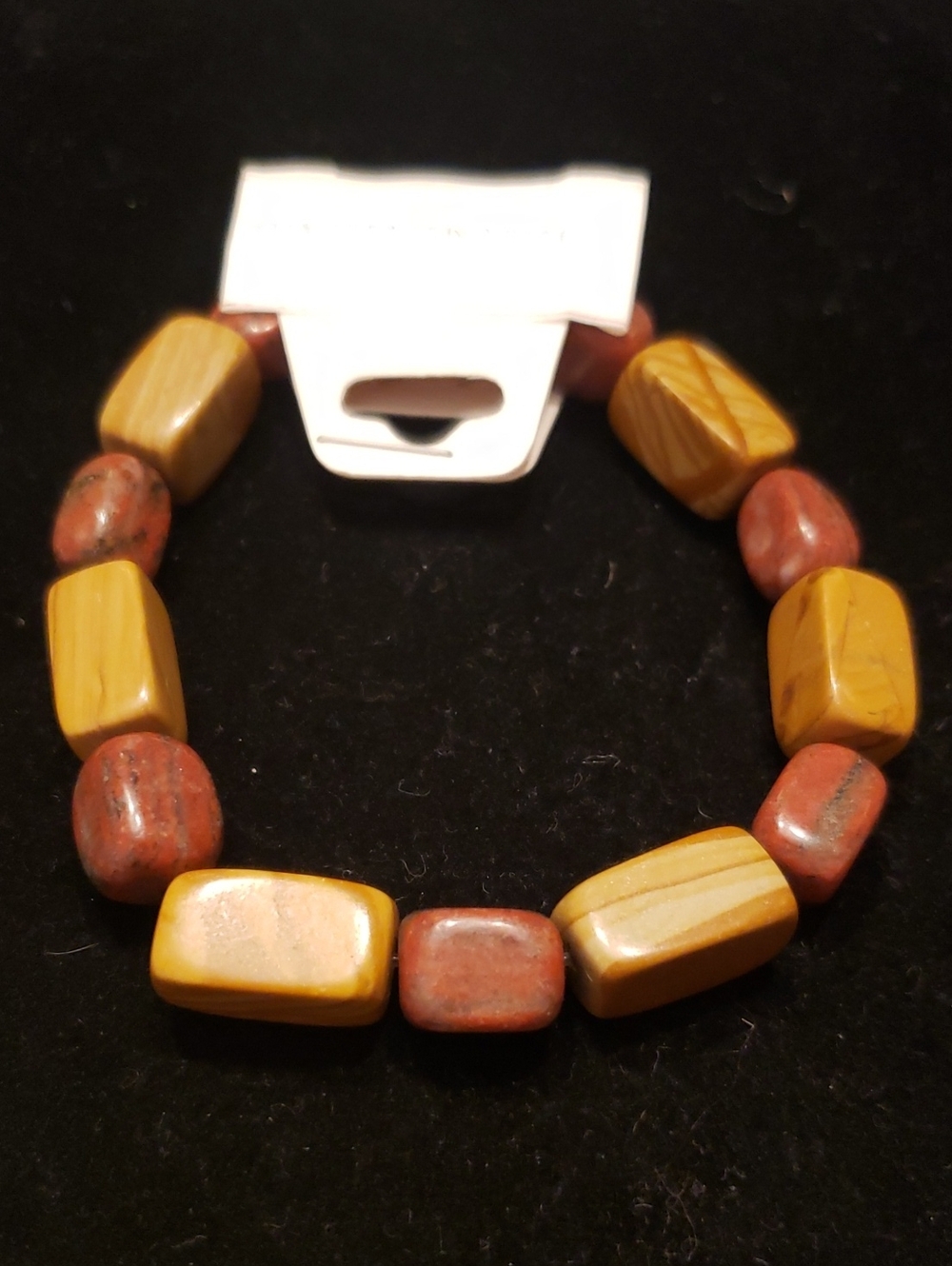 NEW Natural Gemstone Handmade Bracelet, Tigerskin Jasper & Poppy Jasper, Unisex.